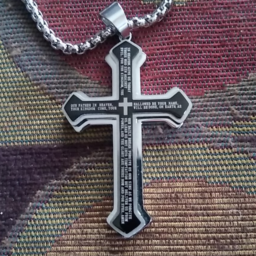 Men's stainless steel cross - Picture 4 of 7